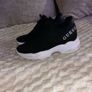 Guess Women's Knit Logo Black & White Sneakers